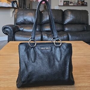 Miu Miu Black Leather Shoulder Bag